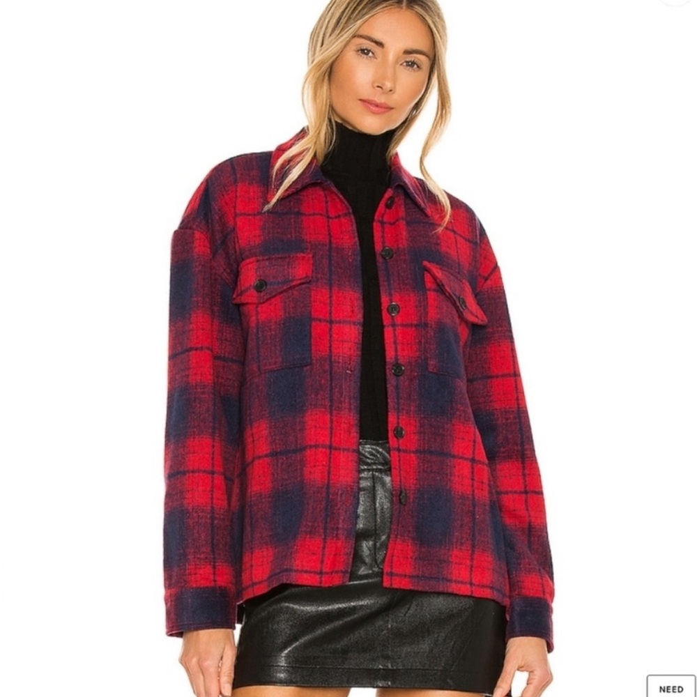 Amanda Uprichard plaid shirt jacket in a size small. Worn once.